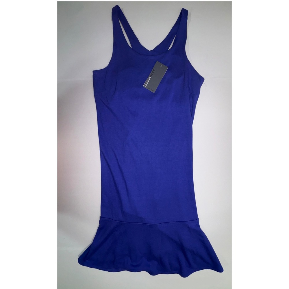 Donna Ricco New York Royal Blue Drop Waist Flounce Hem Dress Small NWT - Picture 2 of 6